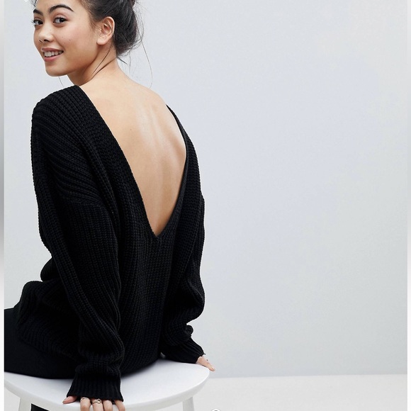 Glamorous Sweaters - Glamorous Petite Relaxed Sweater with Scoop Back